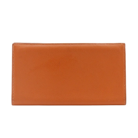 Hermes Fleming Billfold Chevre Orange Q - Picture 1 of 9